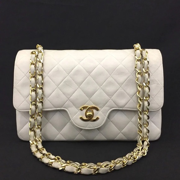 CHANEL Handbags - CHANEL Classic Leather Double Flap CC Turnlock 24k Gold Chain Hardware Bag